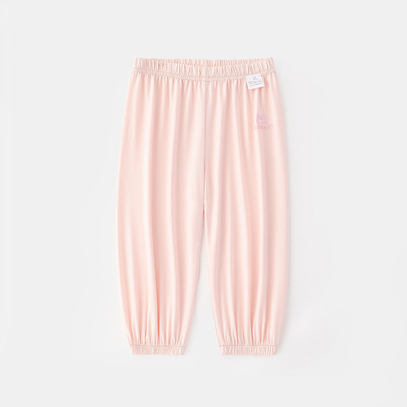 Children's Trousers Summer Ice Silk Cool Feeling Ankle Banded Thin Uv Children's Pants