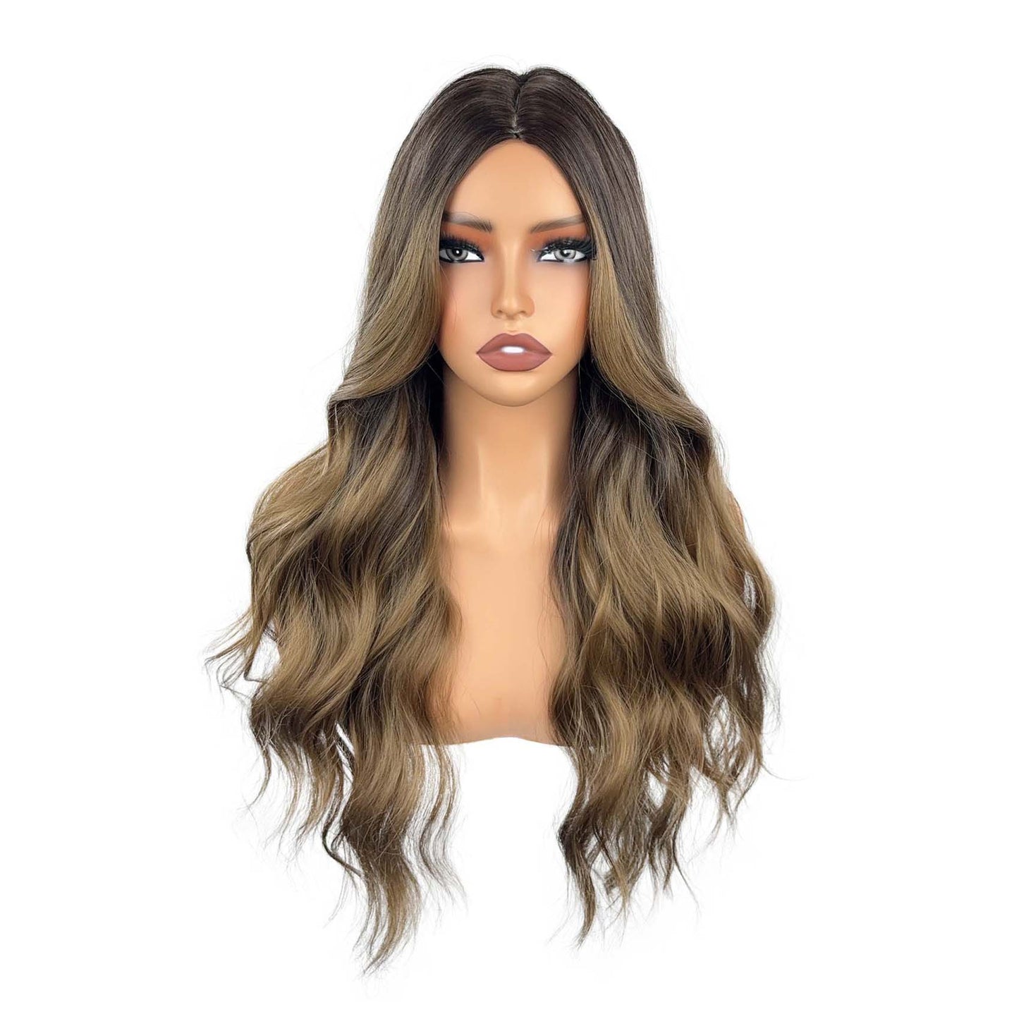 Fashion Fluffy Gradient Color Big Wave Curly Hair Synthetic Wig Long Curls
