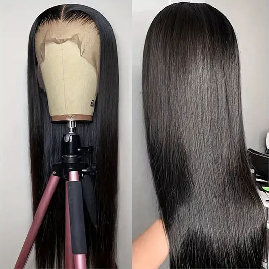 Women's Hair Mid-length Full Front Lace Chemical Fiber Head Long Straight Wig
