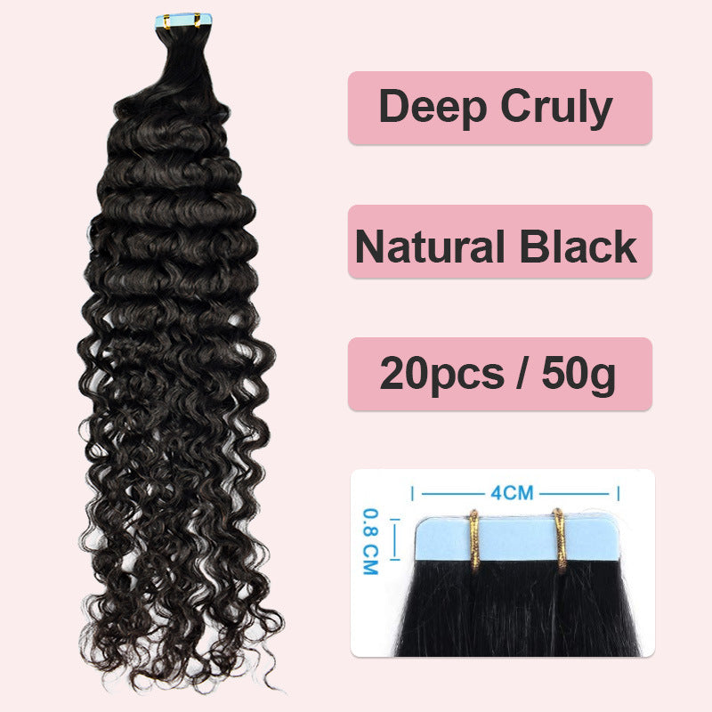 Film Hair Seamless Invisible Extension Human Long Straight Wig