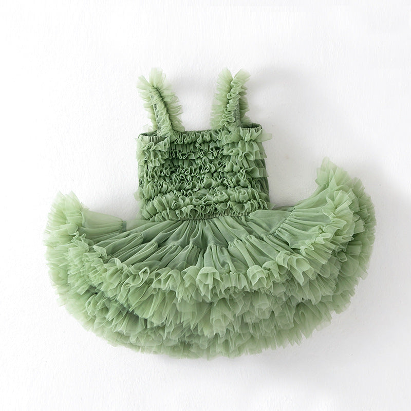 Children's Leaf Clothing Strap Bubble Rabbit Cake Children's Dress