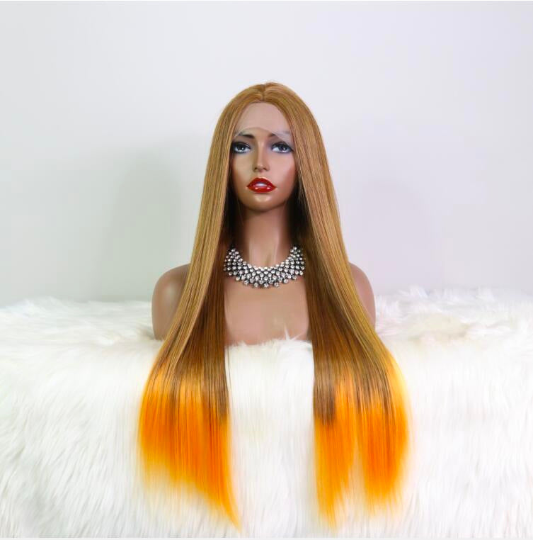 Clearance Sample Fiber Chemical Front Lace Long Straight Wig