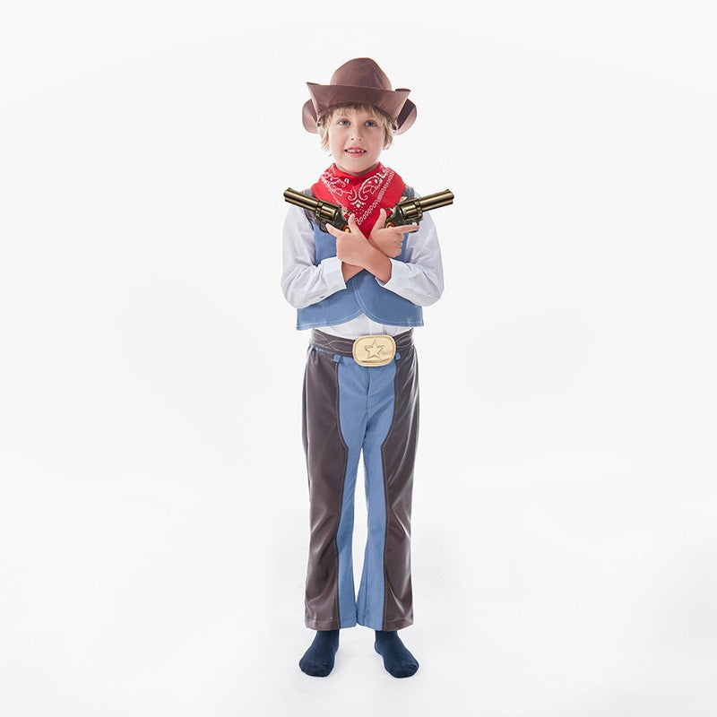 Children's Western Denim Festival Clothes Role Performance Set With Children's Suit