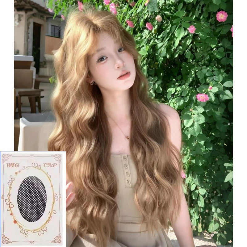 Women's Mid-length Lazy Curly Egg Roll Natural Simulation Water Ripple Head Wig Long Curls