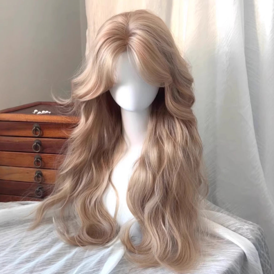 Hair Net Cream Barbie Gold Female Medium Points Milk White Wig Long Curls