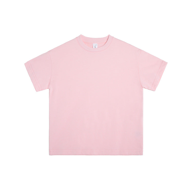Children's Big Sports Round Neck Solid Color Children's T-shirt
