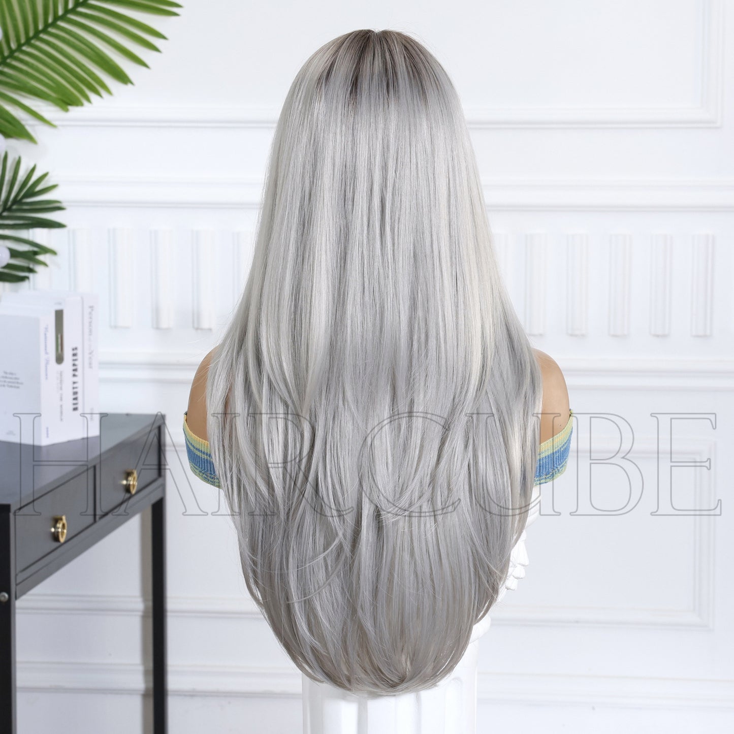 Bangs Hair Layer Head Cover Female Chemical Fiber Long Straight Wig