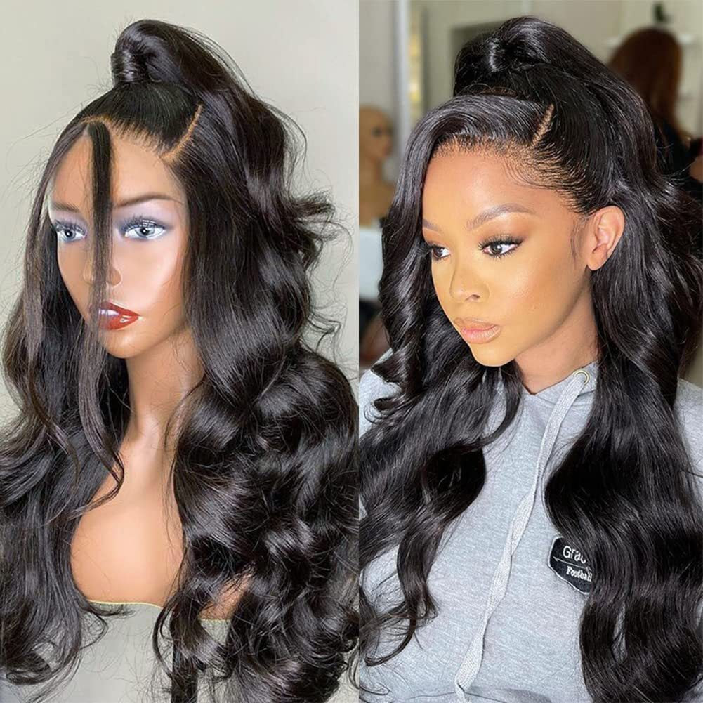 Human Hair Lace Headgear Natural Color Big Wig Long Curls