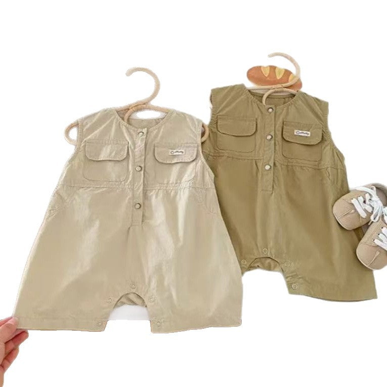 Thin Boy First Month Old Days Super Cute Vest Jumpsuit Jumpsuit, Climbing Suit