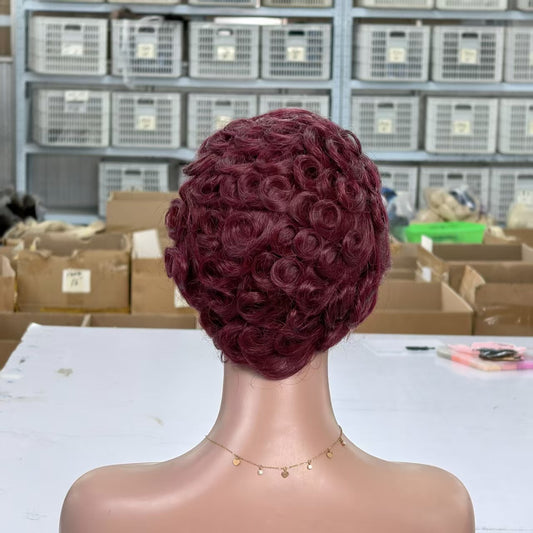 Fashion Comfortable Flower Picking Mechanism Headgear Real Hair Wig
