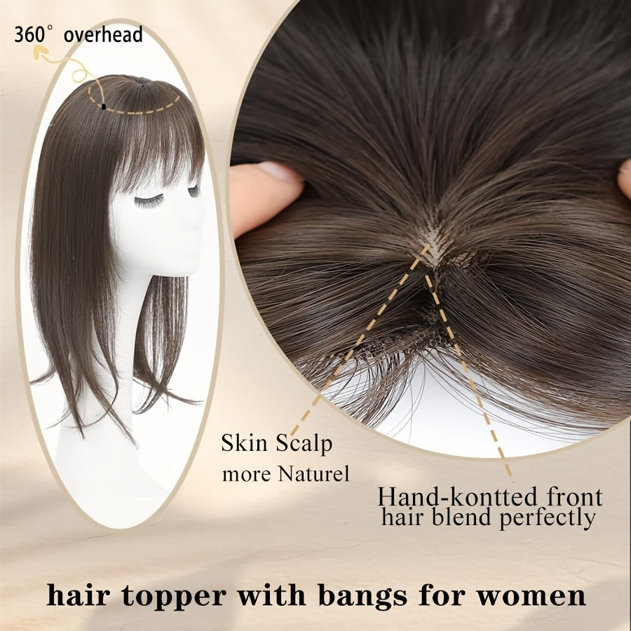 Gray Hair Sparse Air Bangs Piece Straight Wig