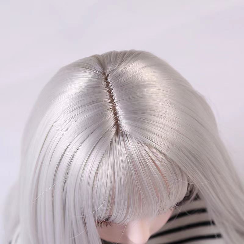 Silk Straight Bangs Medium Long Hair Other Wig