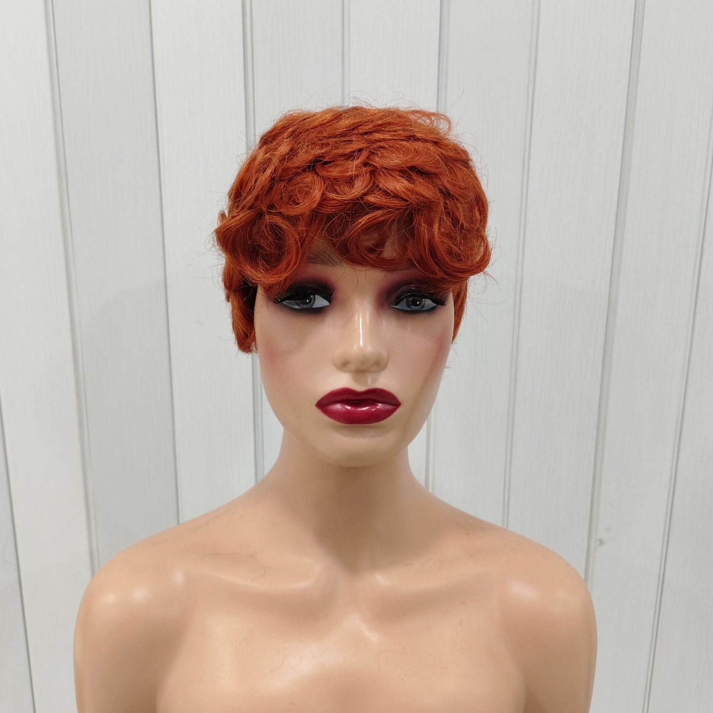 Durable Trendy Creative Pixie Cut Human Wig Short Curly Hair