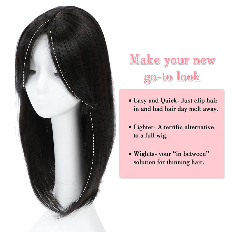 Head Leather Inner Buckle Medium Short Wig