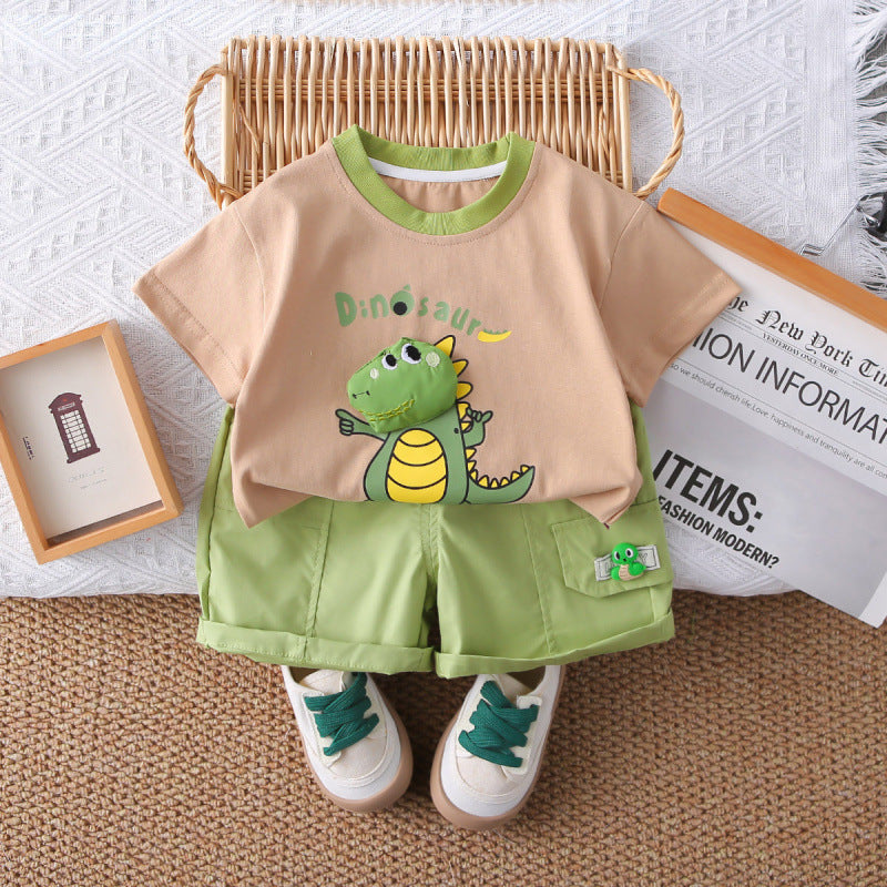 Children's Boys Summer Cartoon Short-sleeved Two-piece Fashionable Children's Suit