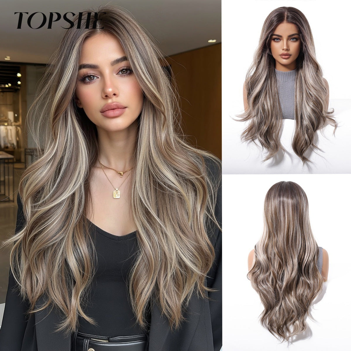 Lace Large Area Medium Wave Curly Wig Long Curls