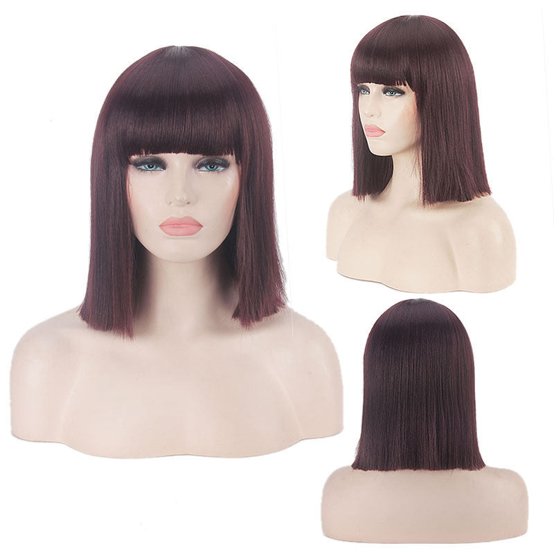 Women's Daily Color Sheath Short Shoulder Straight Cos Wig