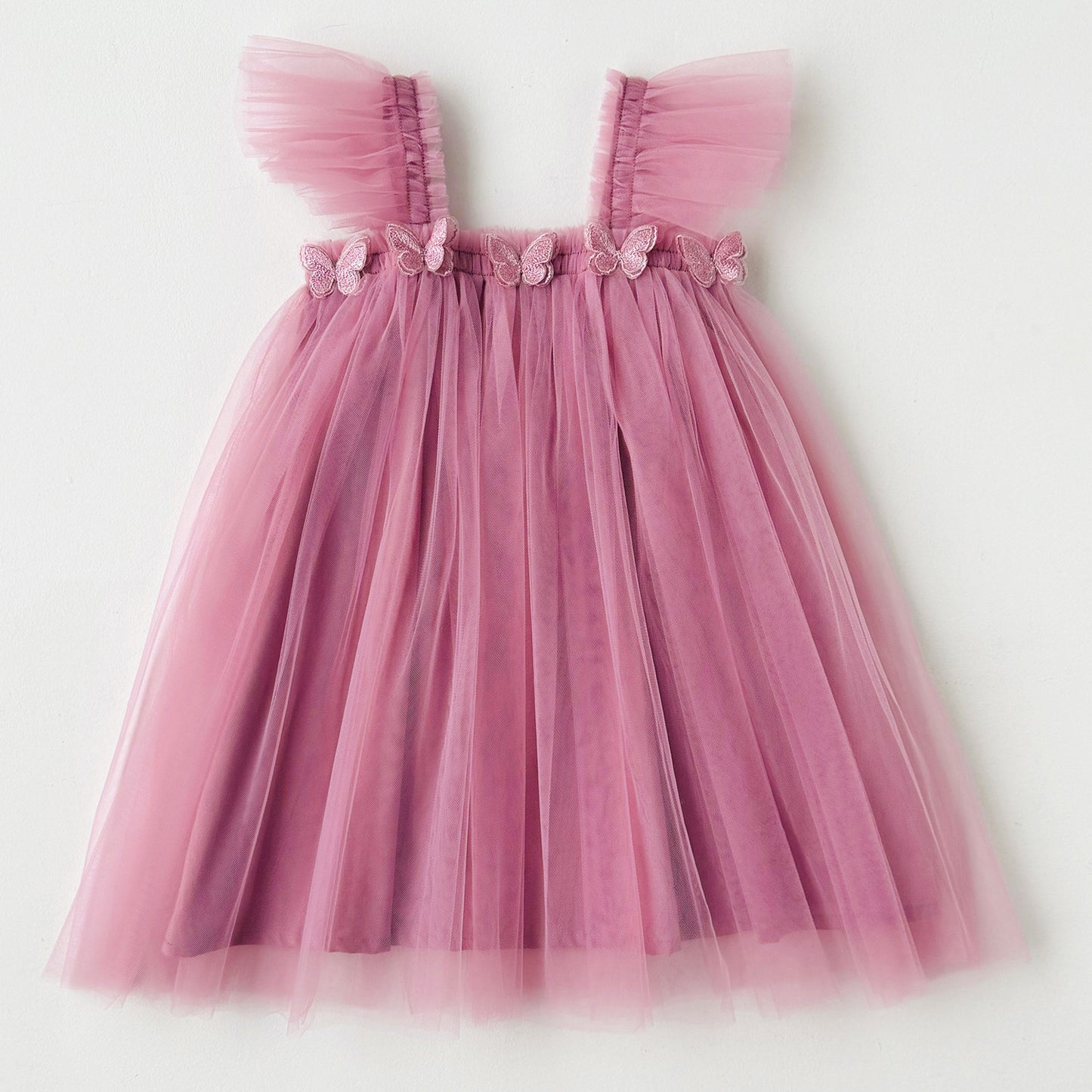 Sweet Chiffon Skirt Summer Flounced Sleeve Tube Top Princess Children's Dress