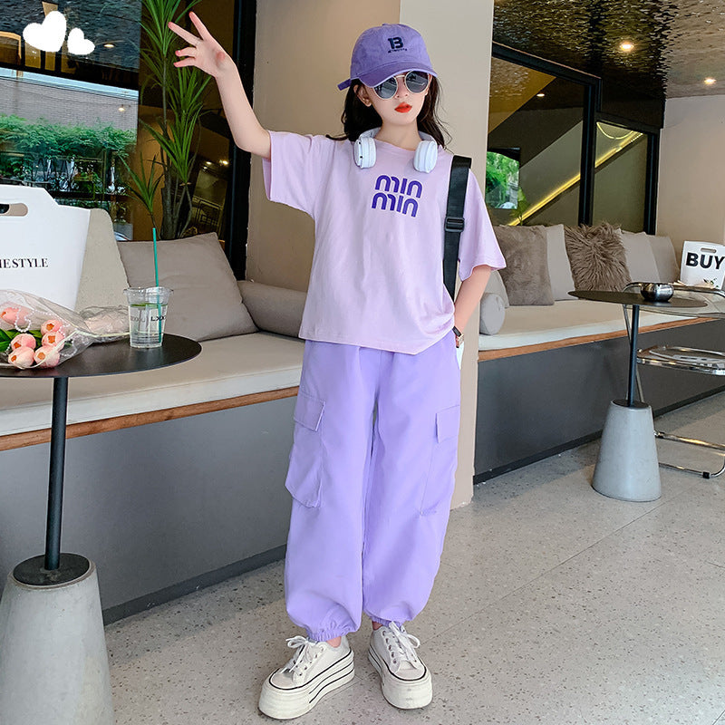 Children's Summer Suits Fashionable Stylish Clothes Short-sleeved Children's Suit