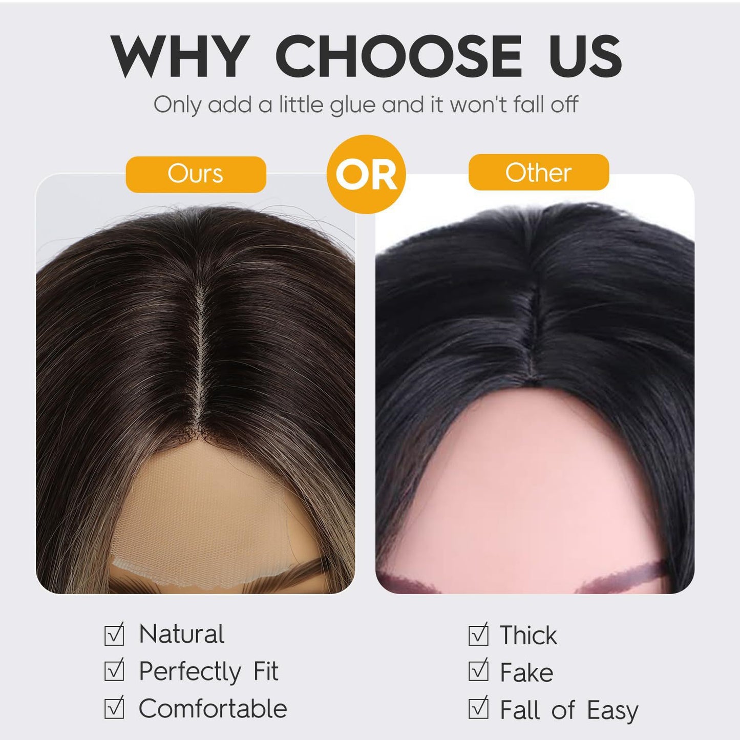 Female Golden Forehead Lace Medium Big Wave Wig Long Curls