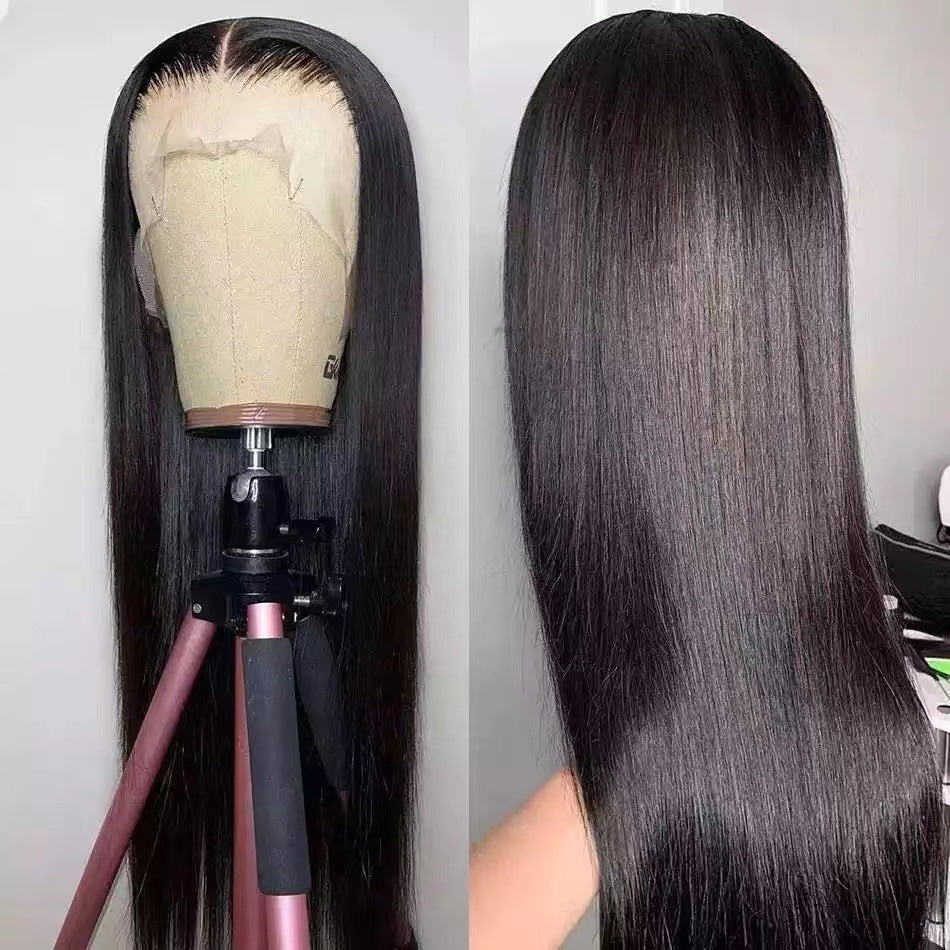 Women's Front Lace High Temperature Hair Fiber Mid-length Long Straight Wig