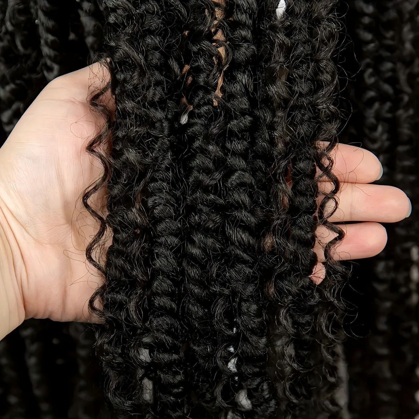 Hand-woven Full Lace Double Strand Fly Wig Long Curls
