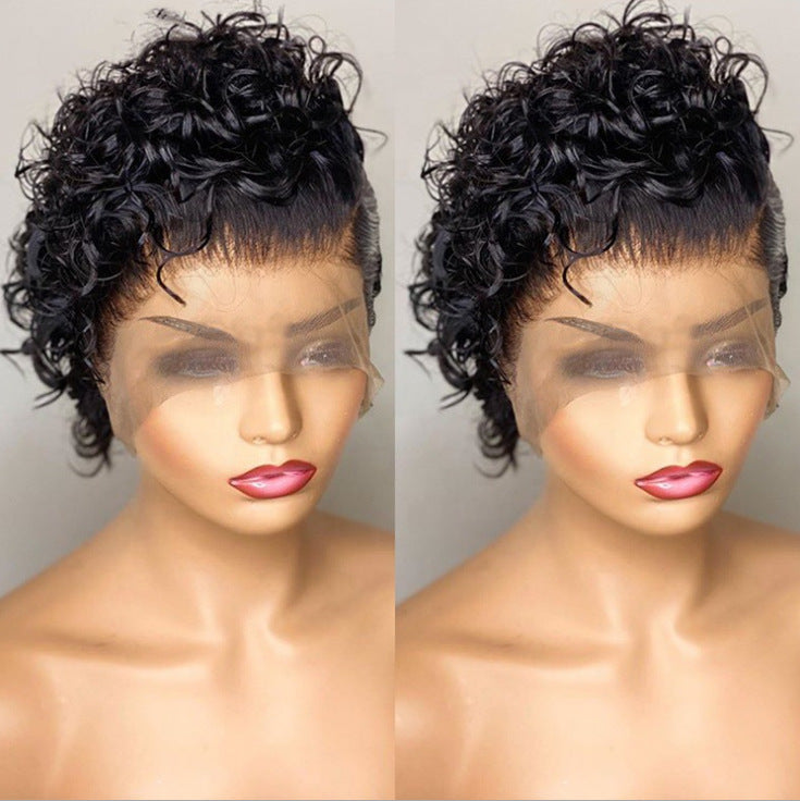 Curly Fluffy Face Shaving Small Roll Female Rose Net Wig Long Curls