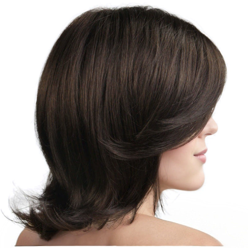 Men's Outer Warped Long Bangs Partial Short Men's Wig