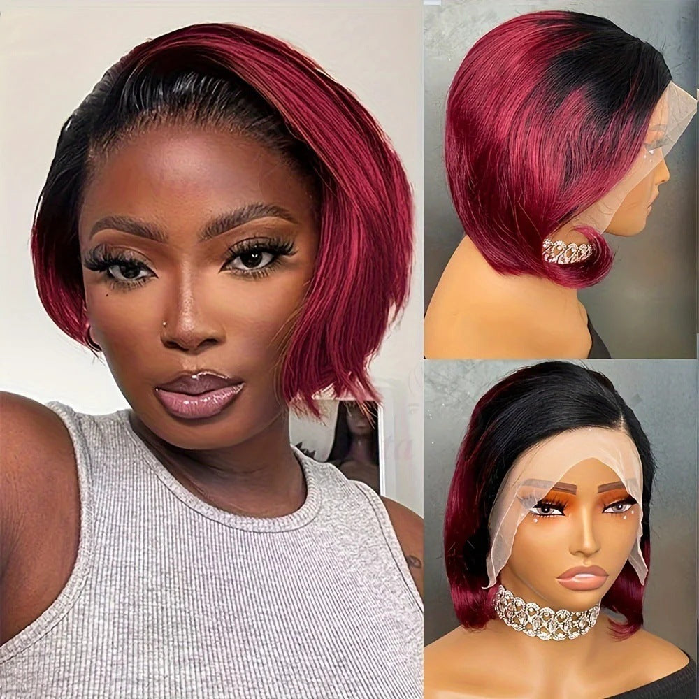 Lace Pixie Cut Short Bob Human Real Hair Wig