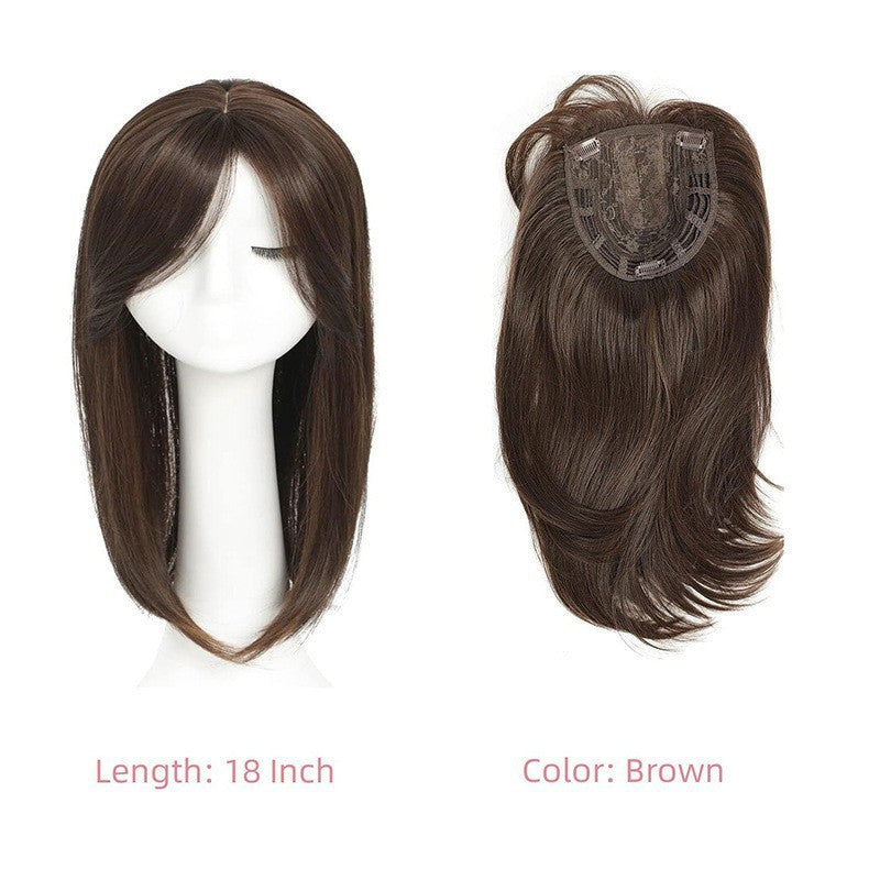 Head Leather Inner Buckle Medium Short Wig