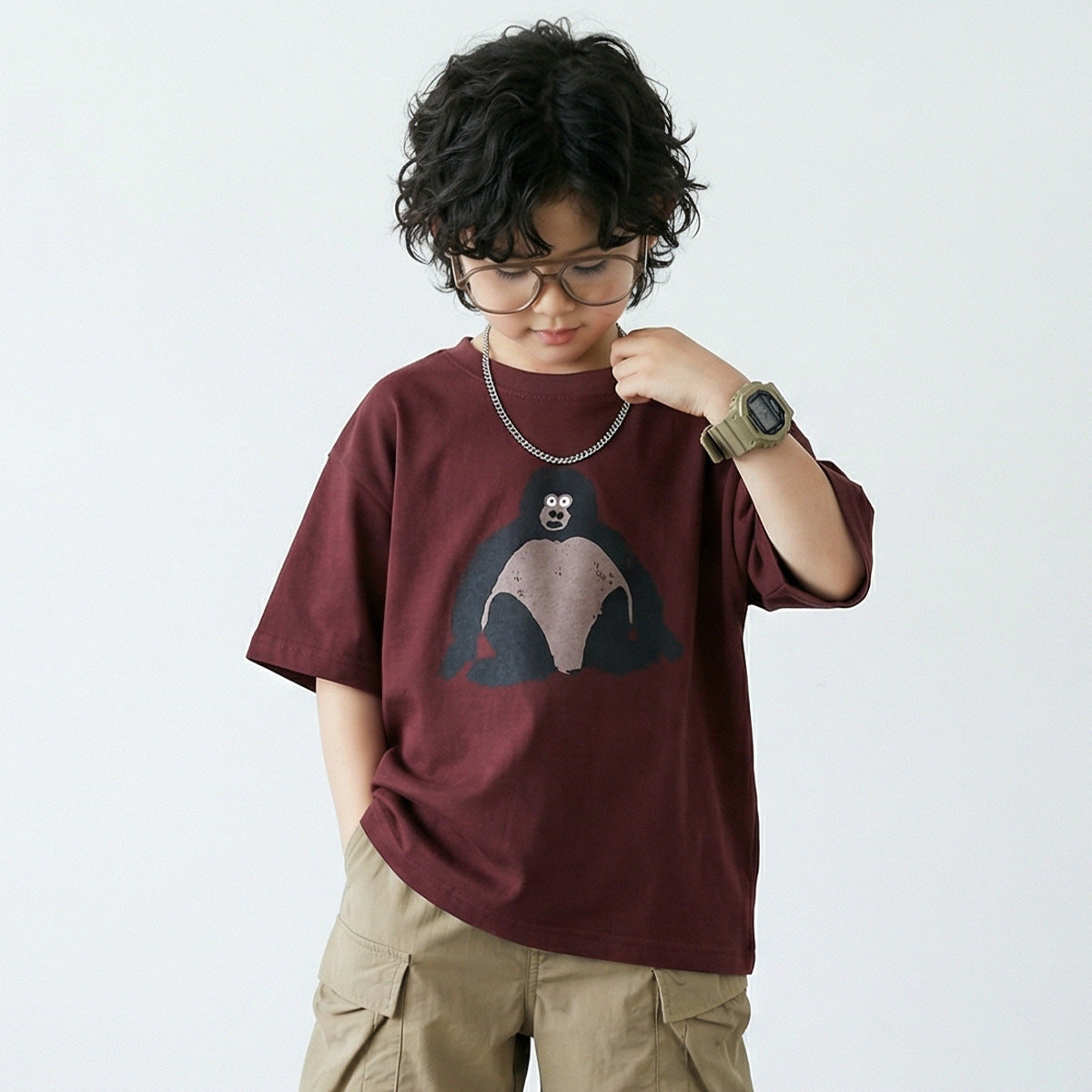 Children's Cotton Summer Teen Boys Tide Clothing Children's T-shirt