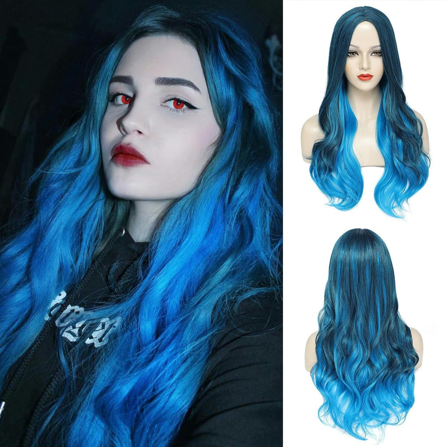 Curly Hair Fluffy Big Wave Temperament Face Repair Fiber Colorful Wig Long Curls