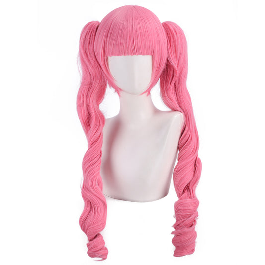 Piece Ghost Princess Pink Double Curl Cos Wig