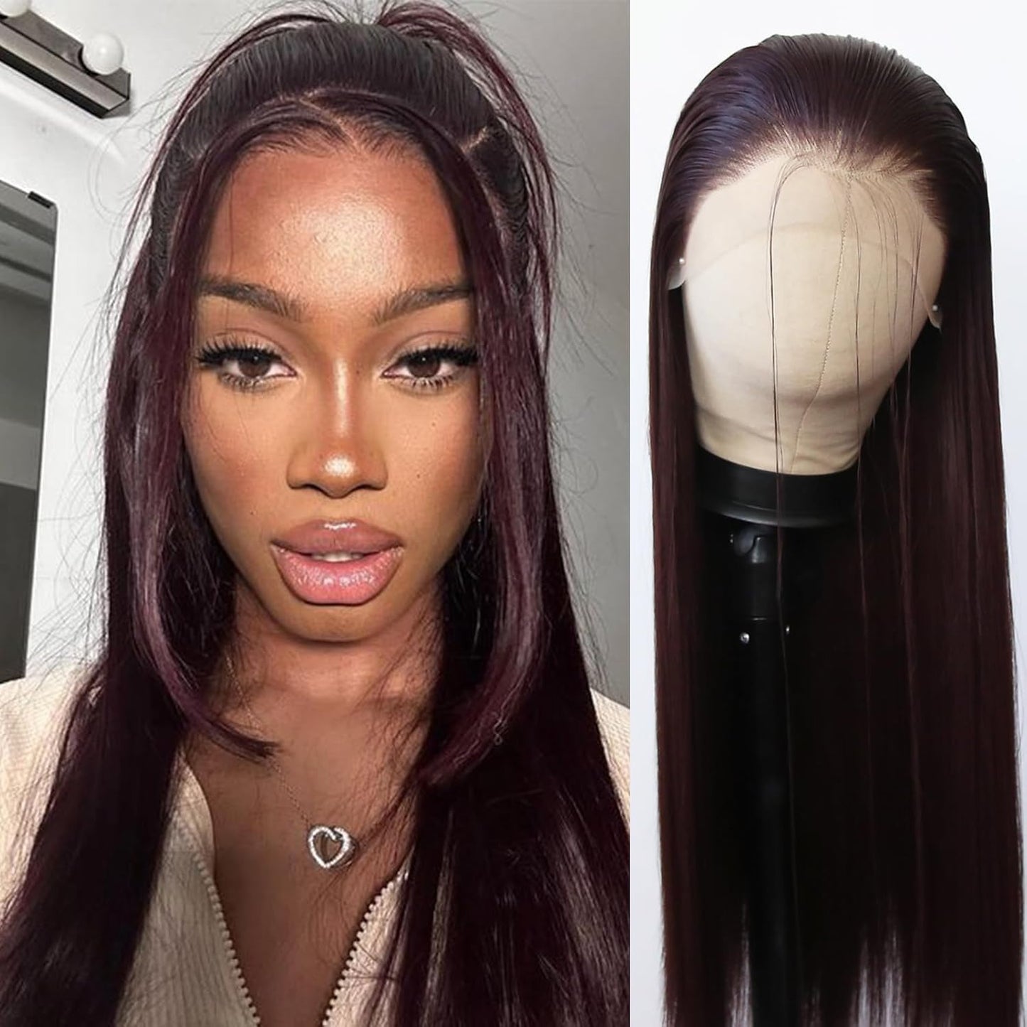 Women's Front Lace Natural Simulation Hair Chemical Long Straight Wig