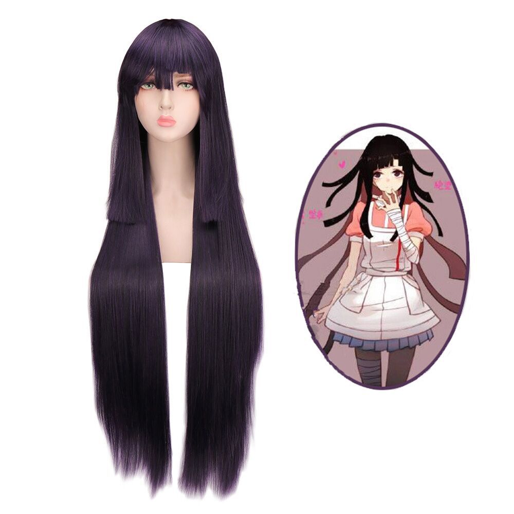 Roving Sin Wood Mandarin Orange Black Purple Wig Long Curls