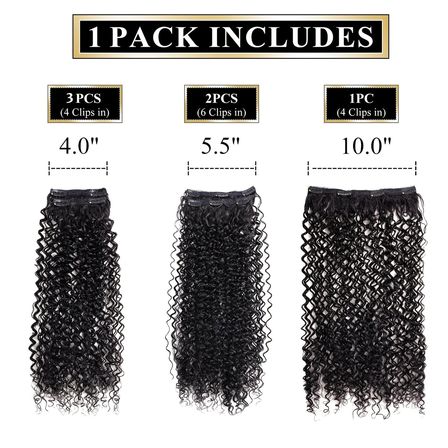 Women's Curler Type Extension Full Head Black Wig