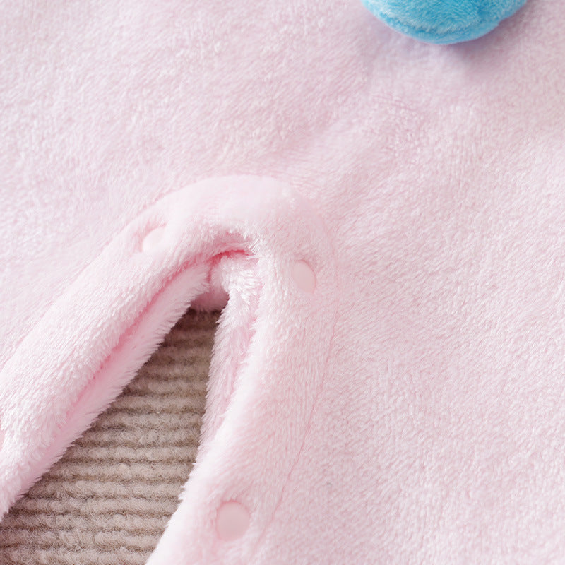 Winter Flannel Jumpsuit Cartoon Fleece-lined Going Out Jumpsuit, Climbing Suit