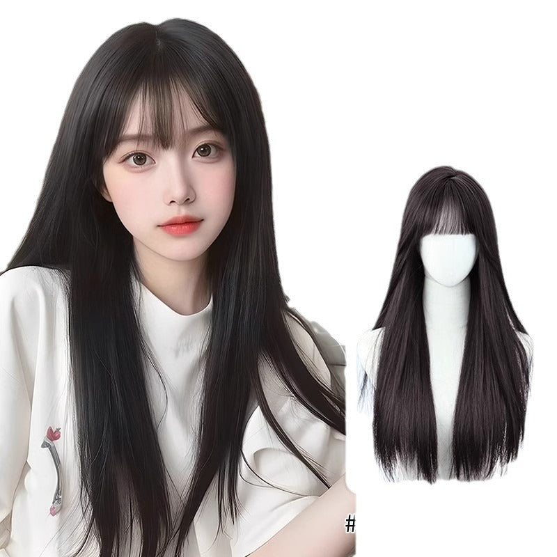 Women's Style Natural Simulation High Temperature Silk Long Straight Wig