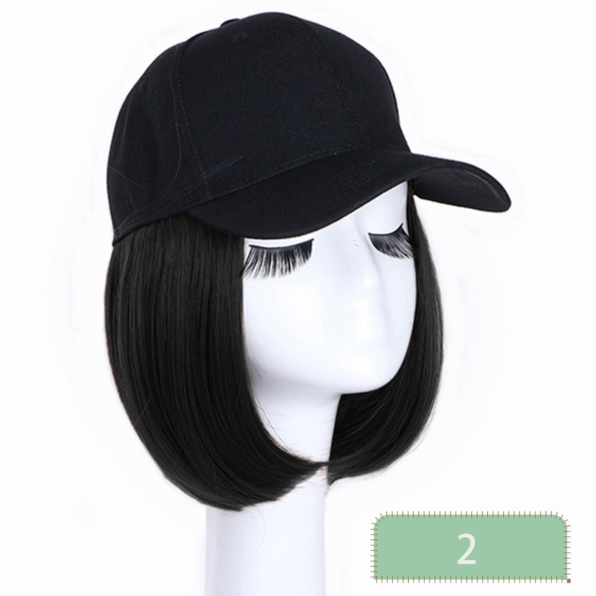 Canvas Sun Hat Short Hair Peaked Cap Straight Other Wig