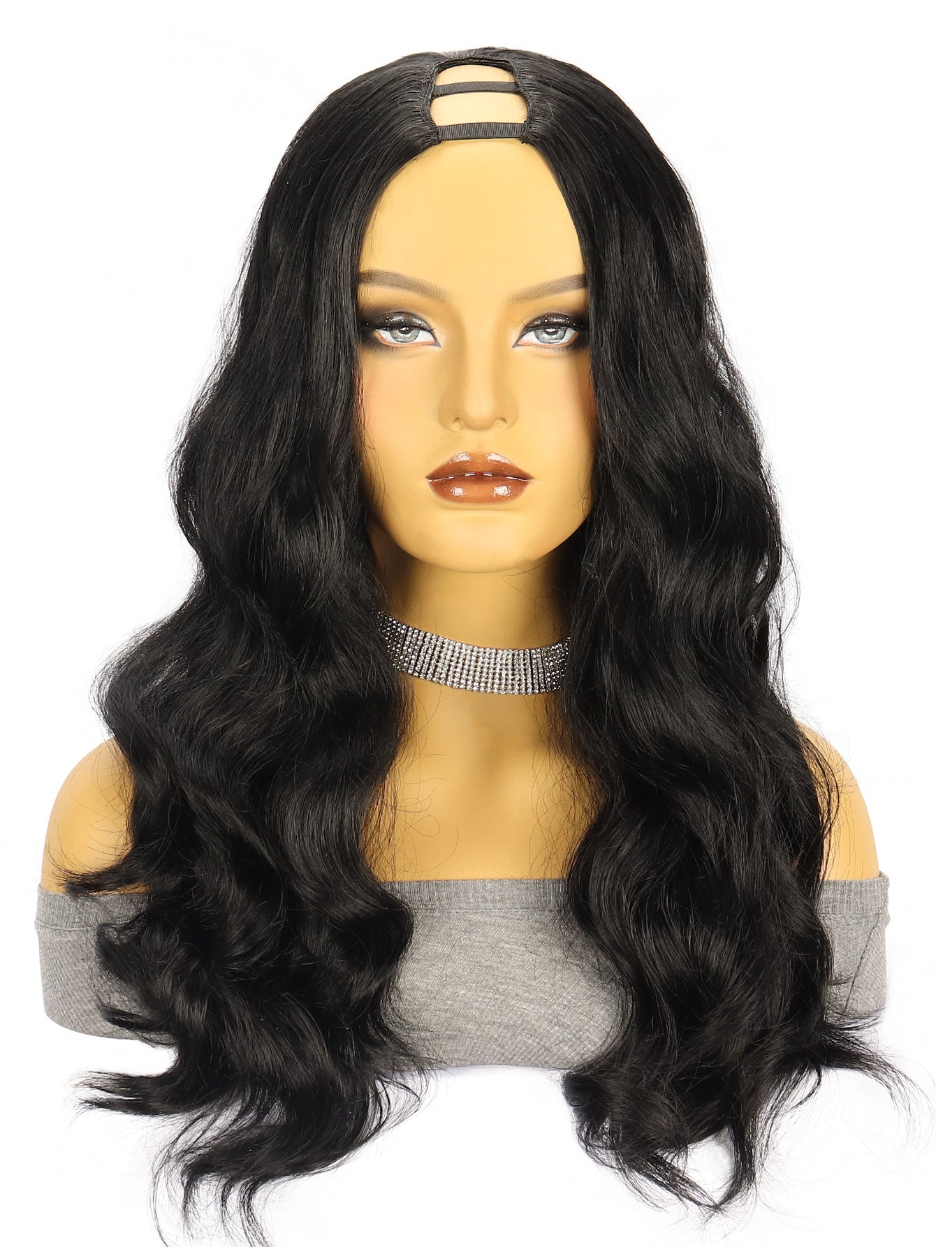 Curly Hair Mixed With Golden Big Wave Synthetic Wig Long Curls