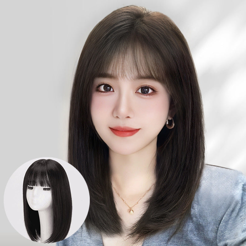 Women's Length Haircut Breathable Full Human Delivery Needle Seamless Can Tie Long Straight Wig