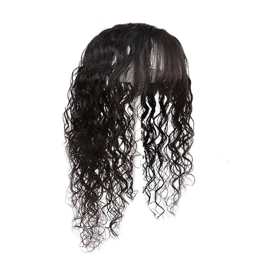 Female Natural Fluffy Extra Hair Volume Head Seamless Cover Gray Wig