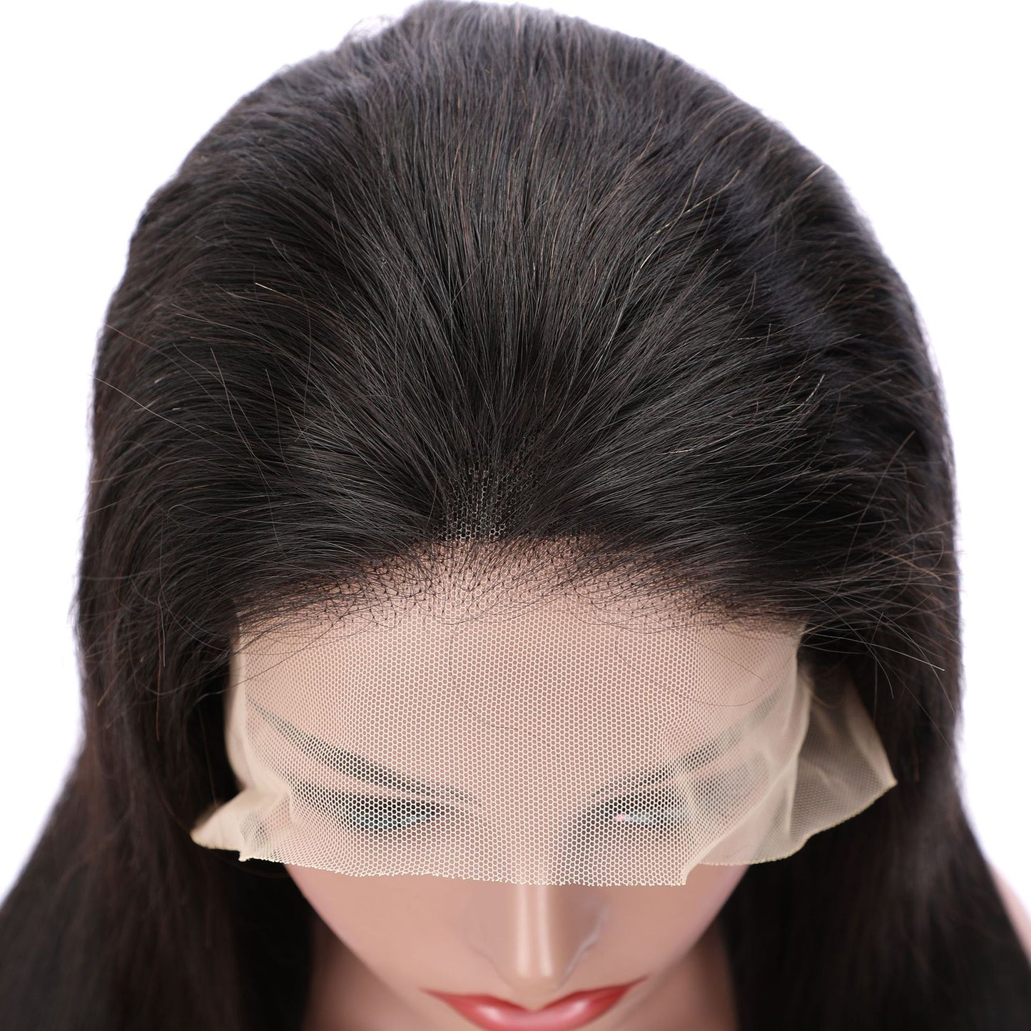 Women's Human Lace Headgear All Straight Natural Real Hair Wig