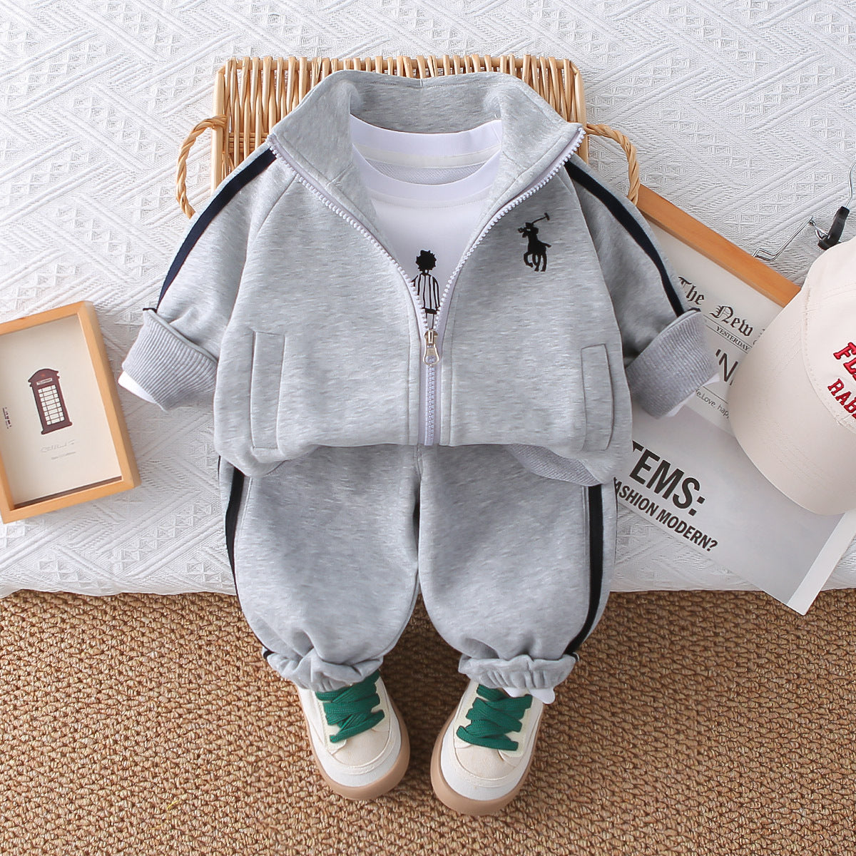Children's Boys Autumn Clothing Western Style Long Sleeve Three-piece Children's Suit