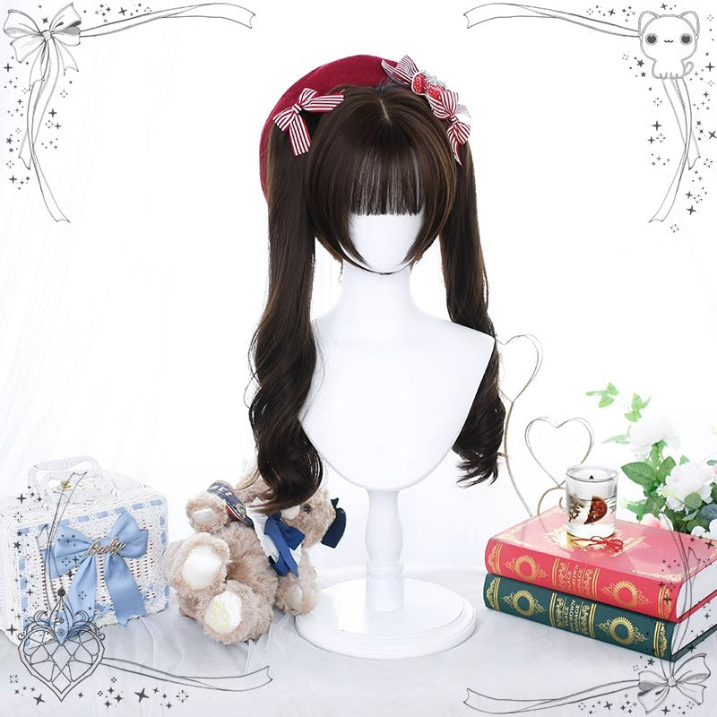 Collection Ancient Breakfast Double Ponytail Jaws Clamp Daily Retro Wig Long Curls