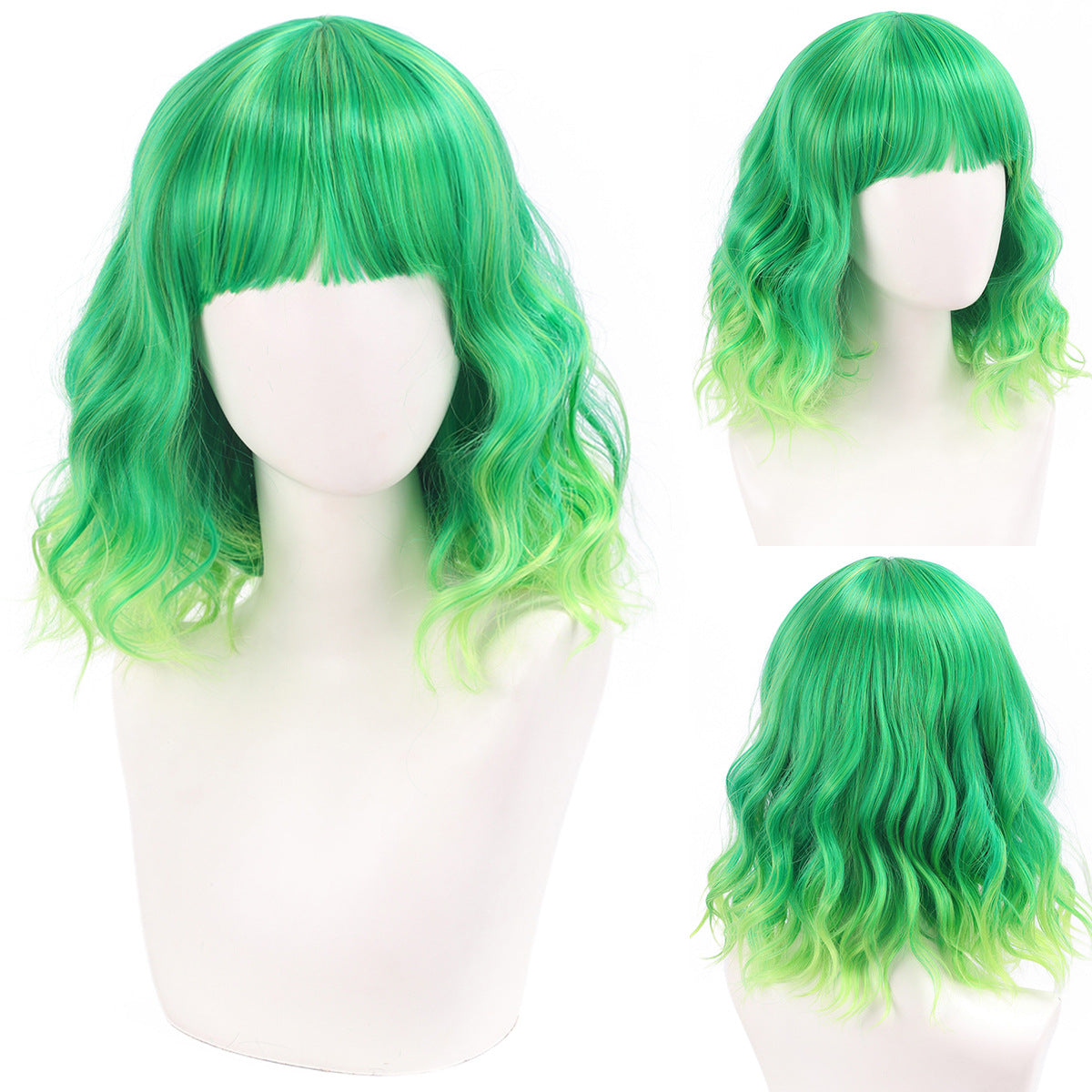 Versatile Comfortable Fringe Festival Water Ripple Wig Short Curly Hair