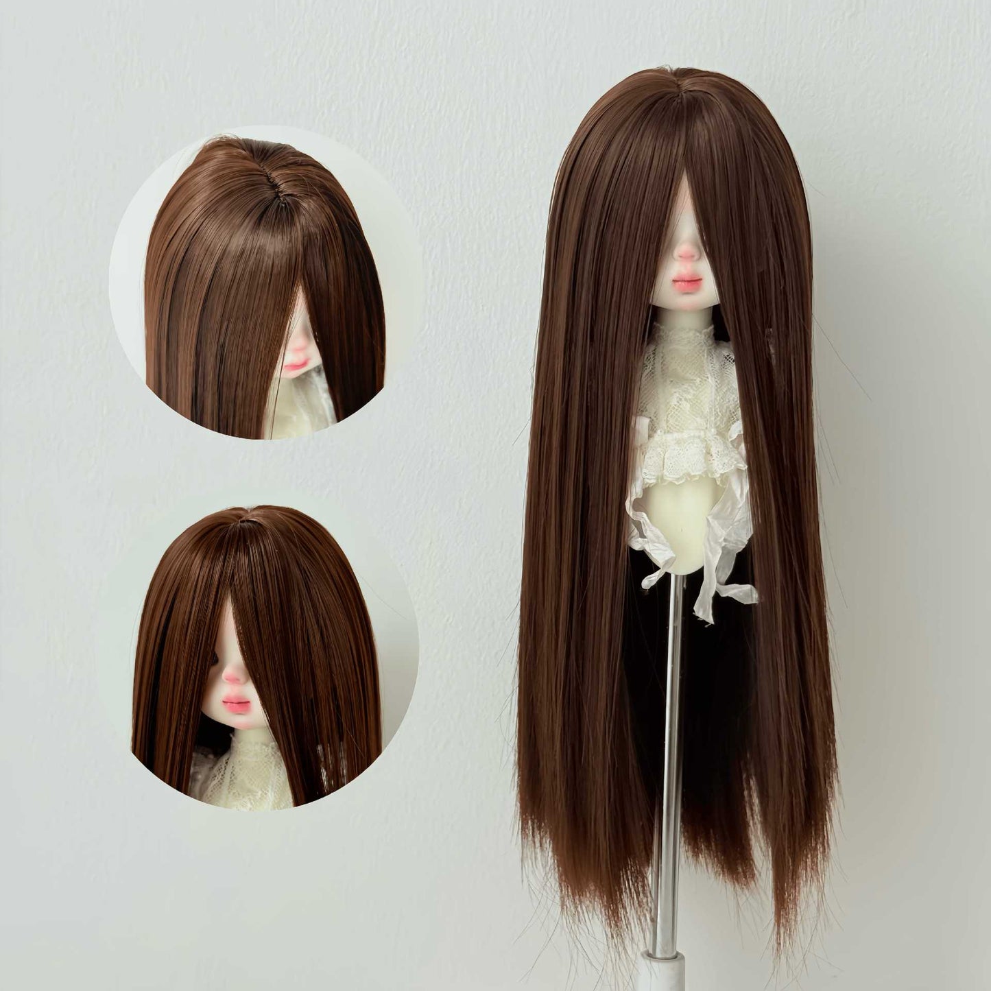 Points Soft Silk Long Straight Hair Cover Bangs Cos Wig