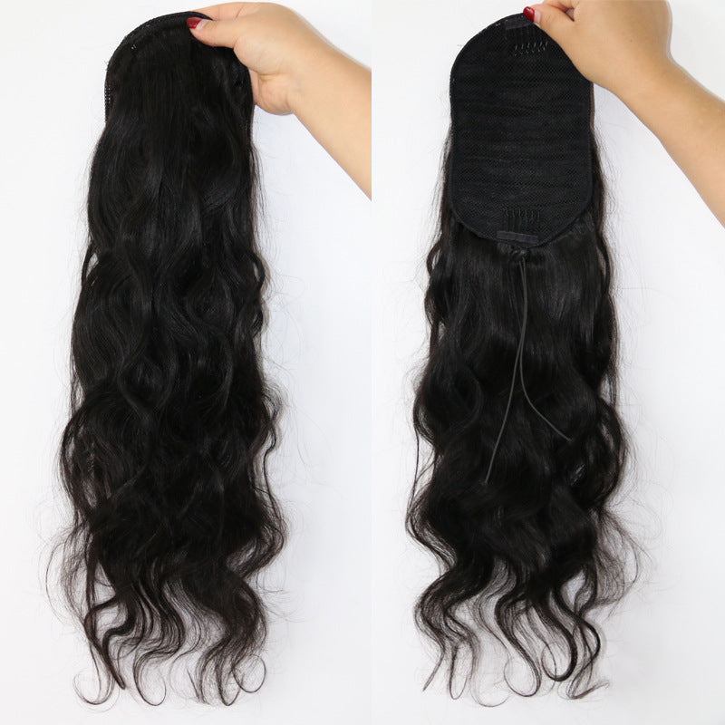 Invisible Stitching Horse Tail Real Straight Wig Ponytail