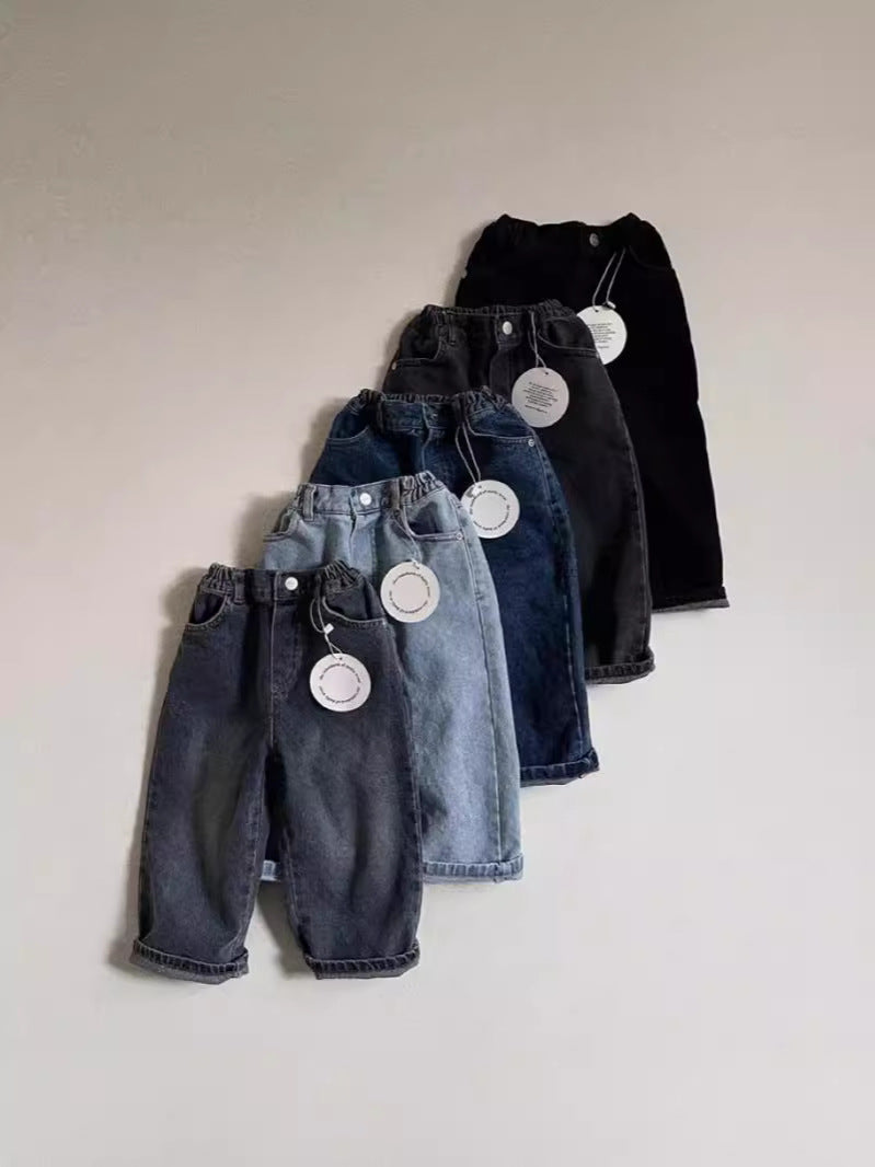 Women's & Men's Band Elastic Solid Color Versatile Casual Children's Pants