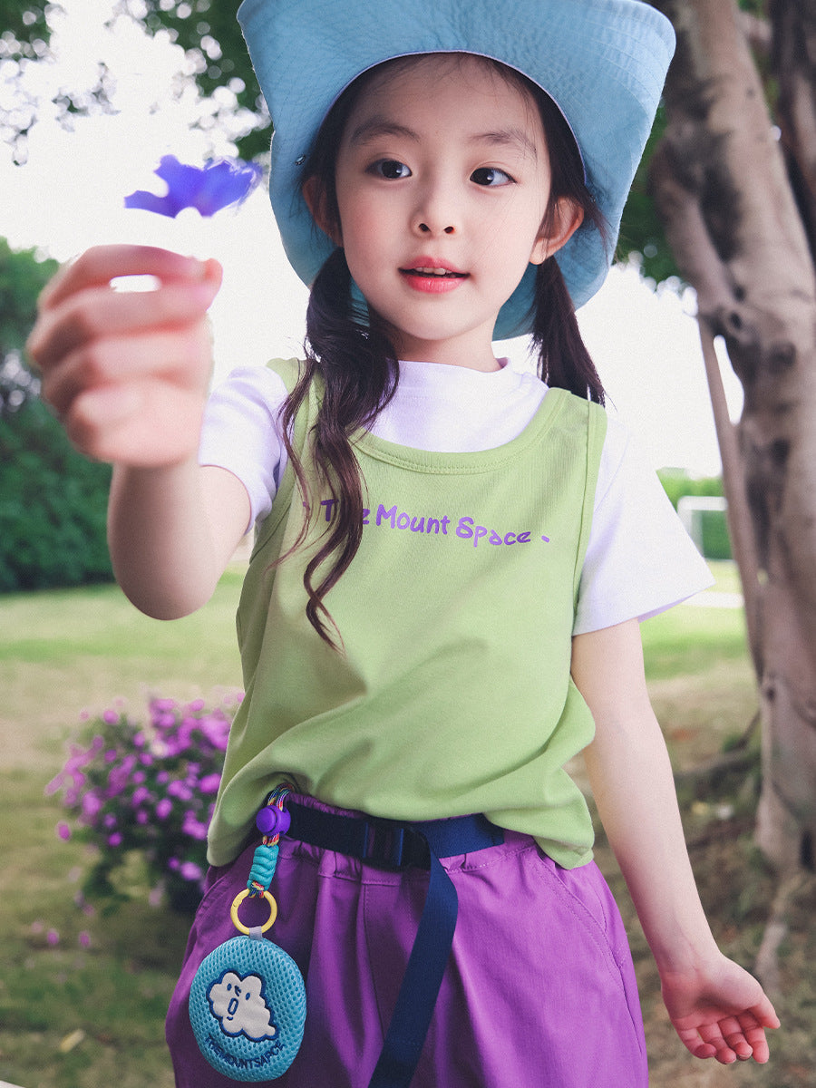 Children's Mountain Outdoor Clothing Contrast Color Round Children's T-shirt
